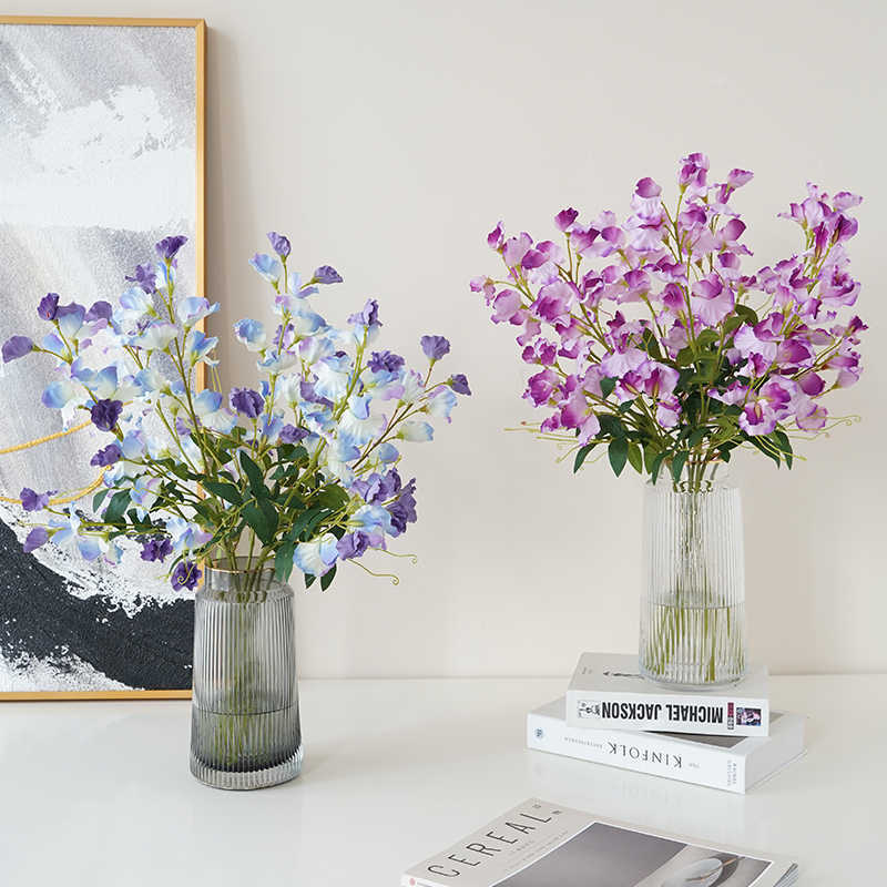 New imitation flower single exquisite pea flower wisteria flower light luxury home dining table decoration ornaments fake flowers wholesale New imitation flower single exquisite pea flower wisteria flower light luxury home dining table decoration ornaments fake flowers wholesale