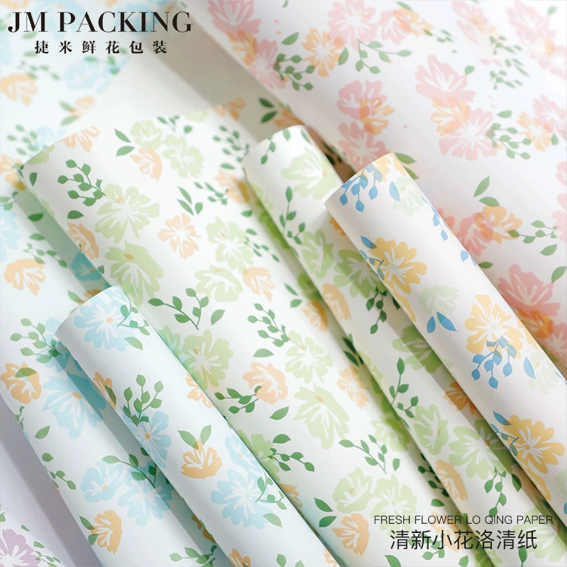Свежий маленький цветок Луоцин цветочная упаковка бумага 8 шелка водонепроницаемый мешок цветочный материал цветочный магазин художественная бумага букет упаковочная бумага