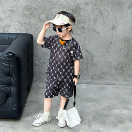2025时尚男童夏装套装帅气儿童男宝宝两件套短袖短裤百搭洋气休闲