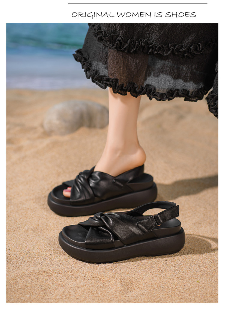 Sandal nữ hở mũi đế xuồng cao gót quai sau phối màu da thật — đen, Màu trắng nhạt chi tiết 8