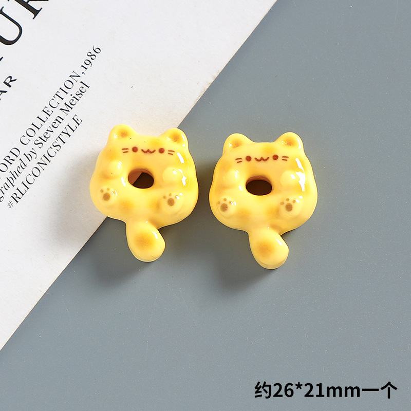 漫画かわいい子猫ドーナツクリーム接着剤 diy 携帯電話ケースヘアピン冷蔵庫マグネット手作り樹脂ジュエリーアクセサリー|undefined