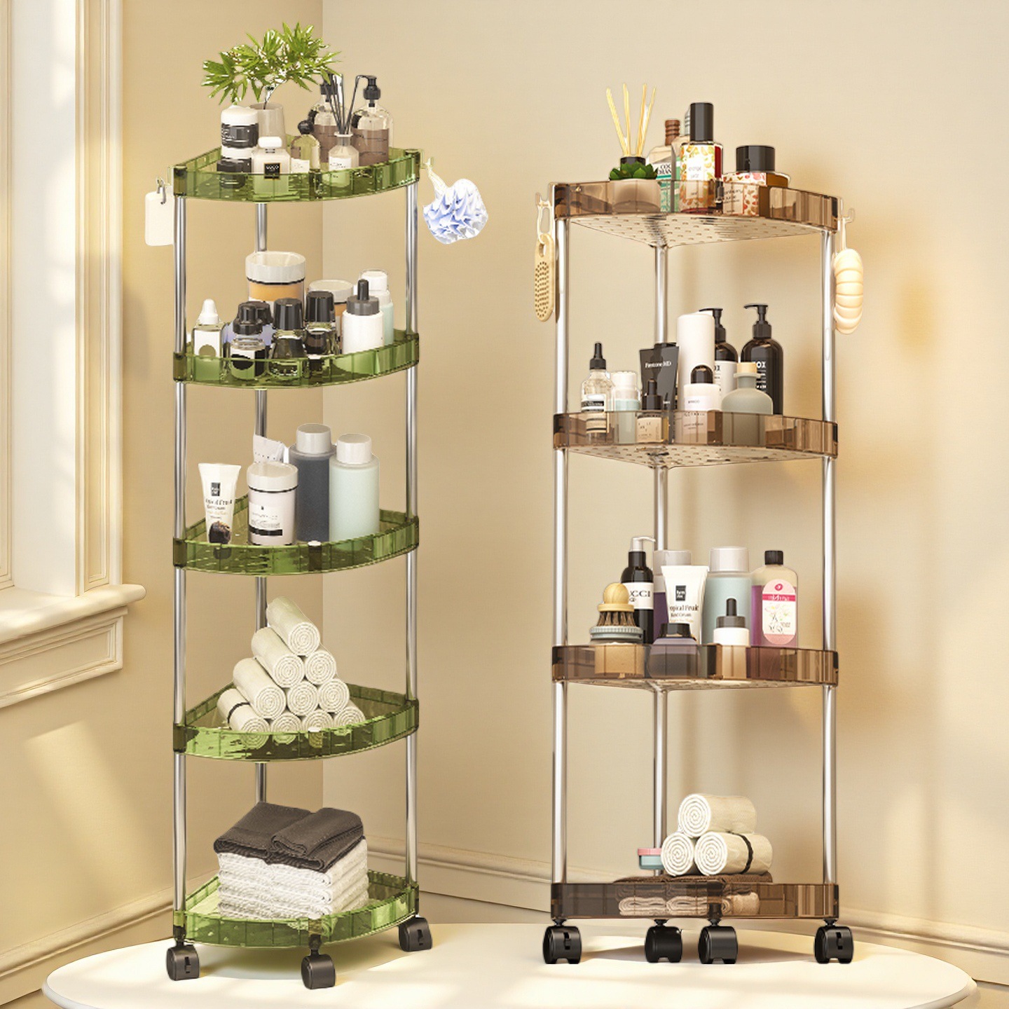 Bathroom Toilet Storage Rack Multi-Layer Floor-Standing Triangle Storage Rack Corner Bathroom Toilet Corner Kitchen Corner