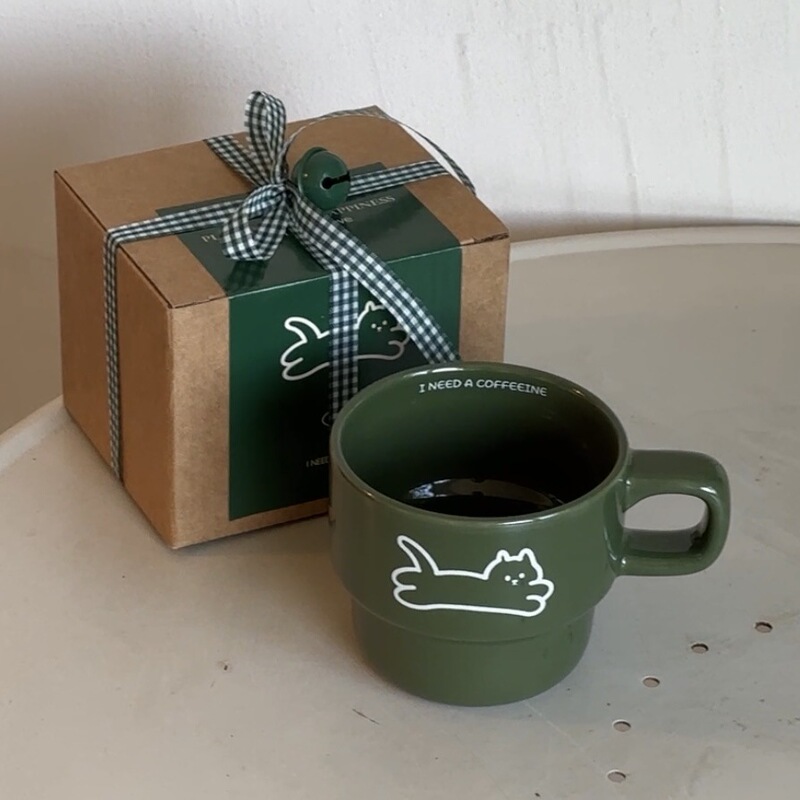 生日礼品女生可爱猫咪杯子ins风情侣闺蜜伴手礼物陶瓷咖啡杯水杯|undefined