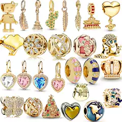 Panjia Golden Bee Pendant Alloy Cactus Ginkgo Leaf Bead DIY Source Factory Stock Direct Delivery