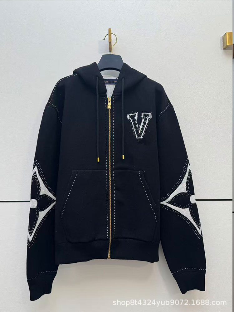 Louis Vuitton Monogram Clover Zip Jacket Black