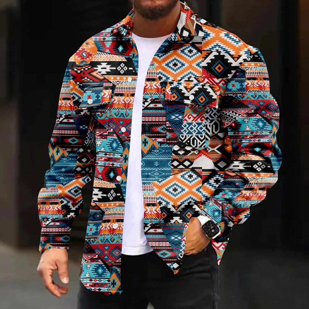 Venta caliente moda moda moda impresión digital chaqueta de solapa retro estilo británico chaqueta de un solo pecho MD05