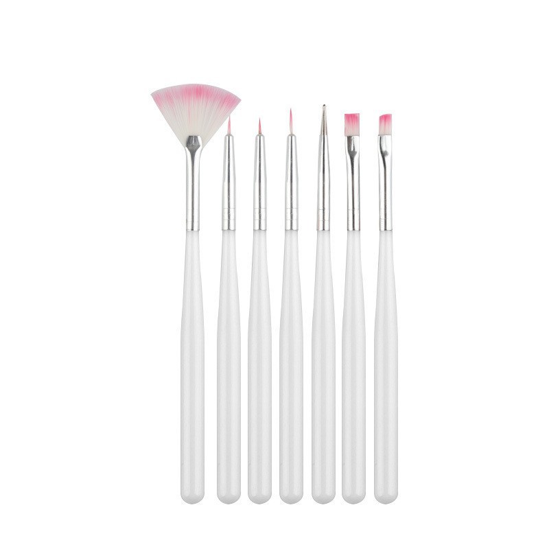 Juego de Pinceles para Manicura y Fototerapia de Acrílico Multifuncionales con Mango Largo