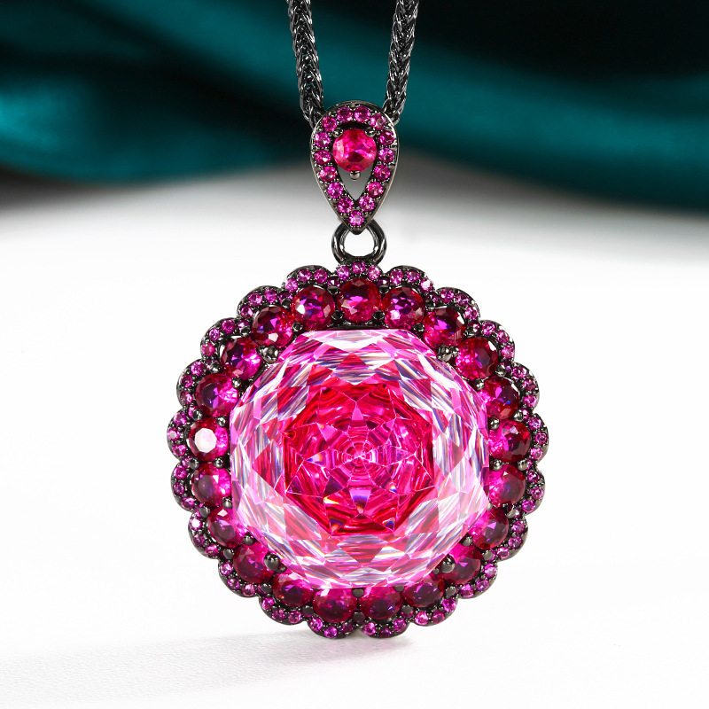 Venta caliente nuevo estilo Zhuang Shengsheng joyería fondo de cobre chapado en oro rosa corte temperamento traje de lujo ligero joyería de 18mm para mujer