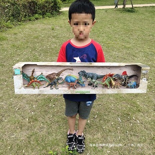 Soft Large Joint Movable Artificial Dinosaur Model Toy Tyrannosaurus Rex Cryolophosaurus Kidsren's Dinosaur World Gift Box