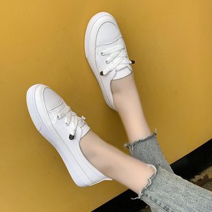 Casual Shoes for Women 2021 Spring New Sneakers Leather White Shoes for Women K-Style Versatile Ins Women's Shoes