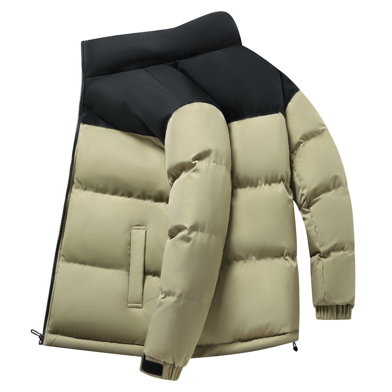 Algodón hombre invierno grueso calentamiento de cuello vertical plumón chaqueta de algodón casual de negocios suelta chaqueta de algodón hombre abrigo de moda