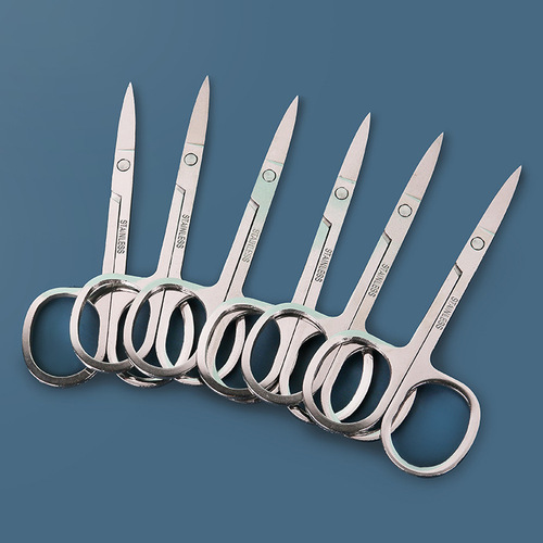 Eyebrow scissors sharp stainless steel scissors simple personal household small scissors pointed nose hair scissors makeup eyebrow scissors