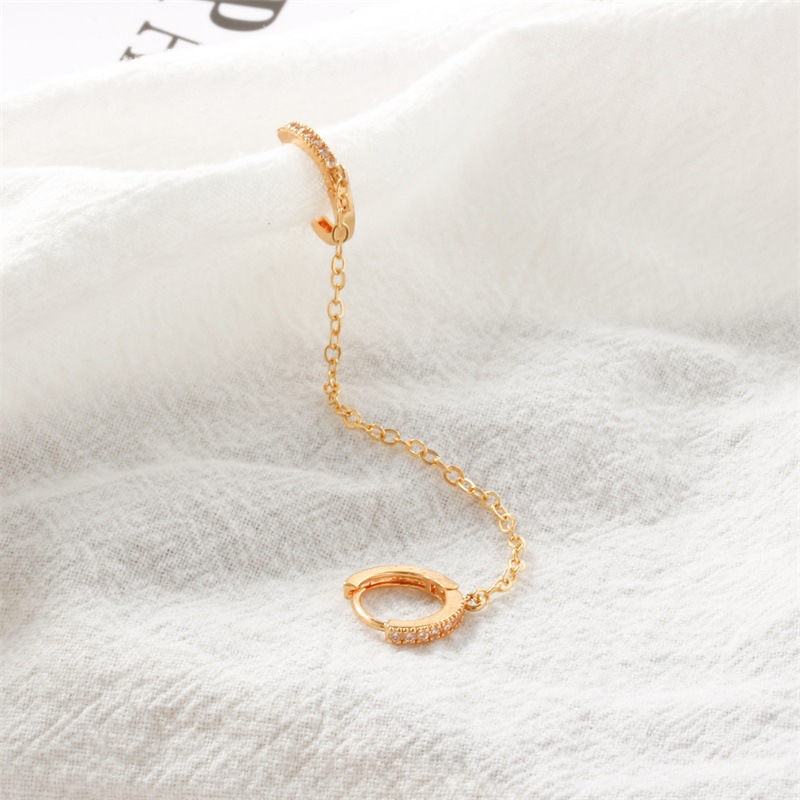 Style, personnalité, mode, boucles d'oreilles à double cercle, boucle ronde en zircon simple, boucles d'oreilles à chaîne à pompon simples et longues_voghion.com