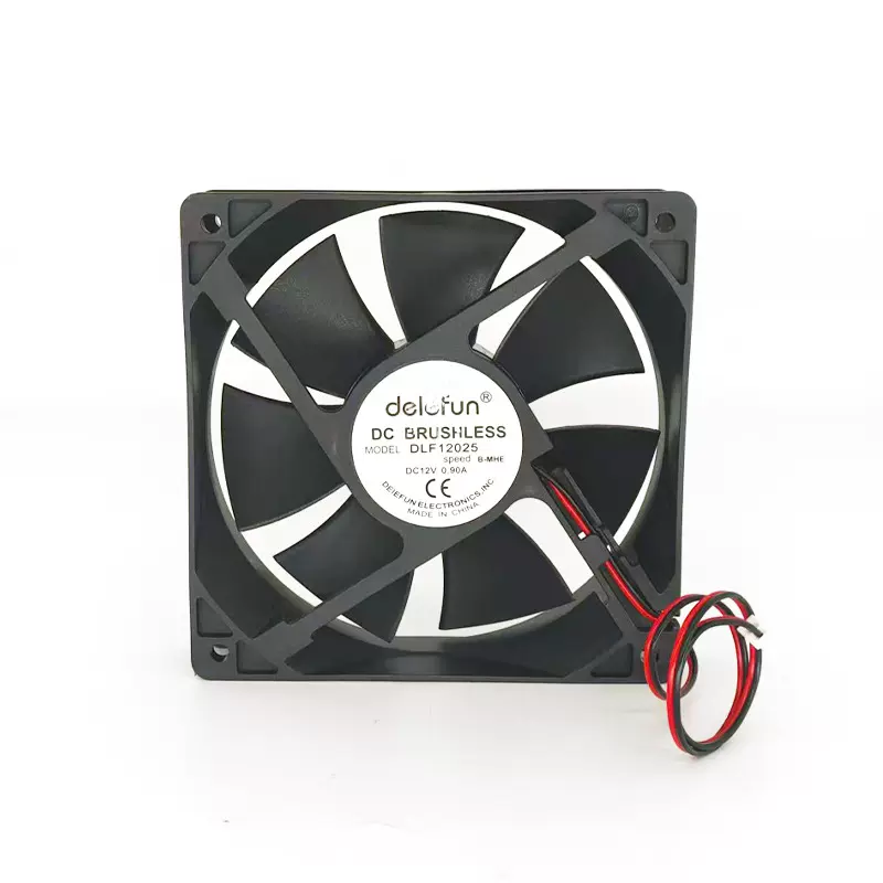 delefun12025双滚珠DC12V 24V直流风扇12cm机箱机柜轴流风机风扇