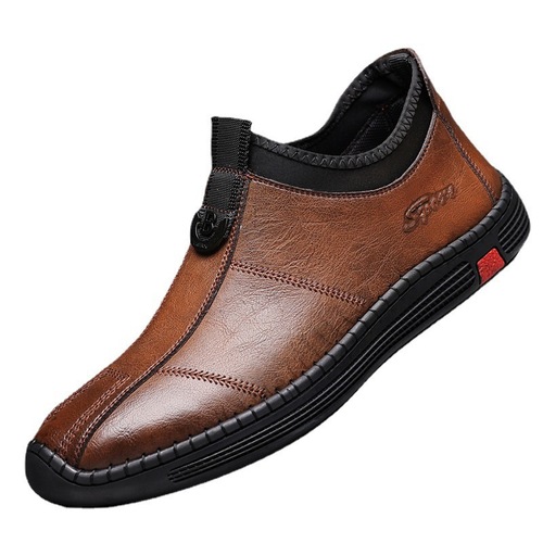 Winter men's leather lace-up casual shoes, soft bottom men's shoes, casual shoes for men, men's English fashion cotton shoes