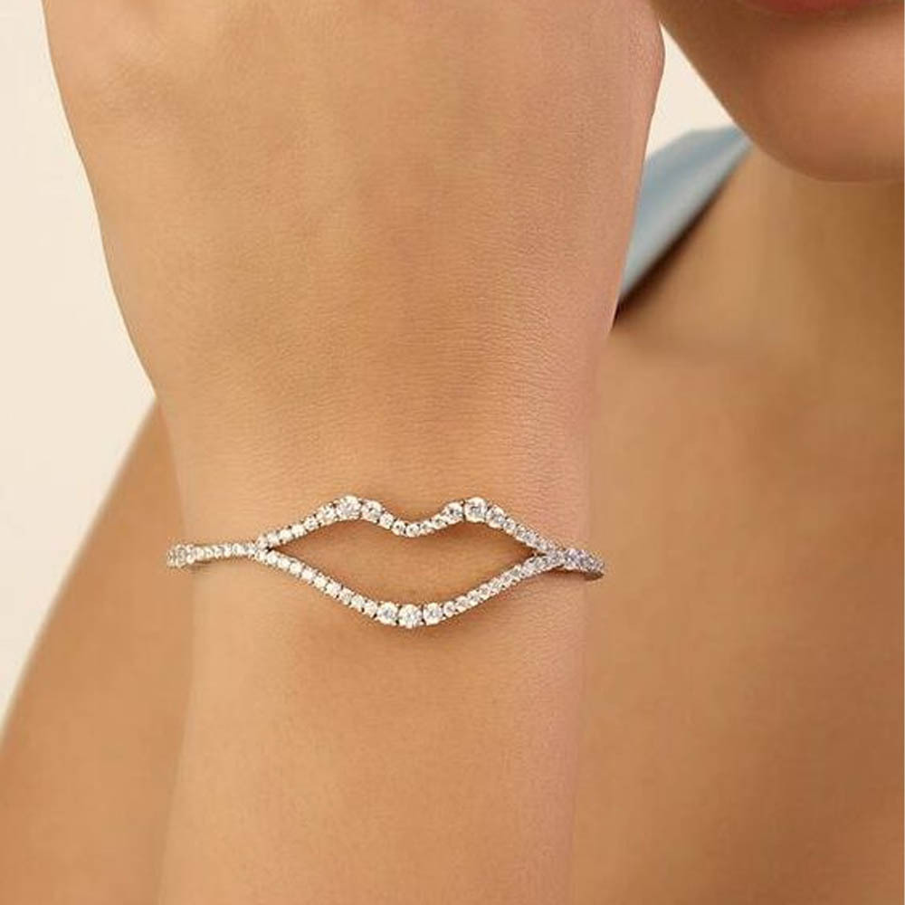 Moda nueva pulsera de labios alta sensación simple polsera de diamante temperamento accesorios Bracelet mujer