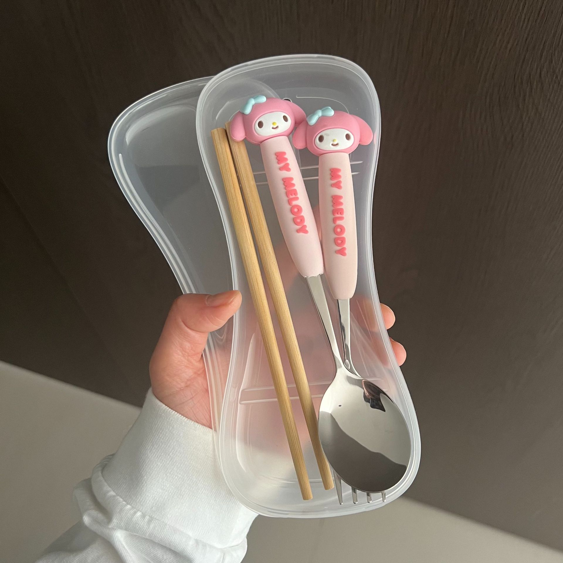 정품 멜로디 스푼, 포크, 젓가락(대형 투명)