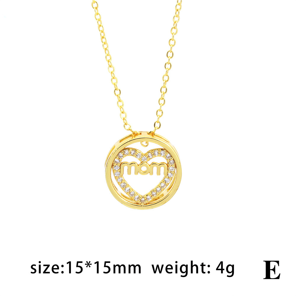 Casual Simple Style Letter Heart Shape Copper Plating Zircon Pendant Necklace 1 Piece display picture 9