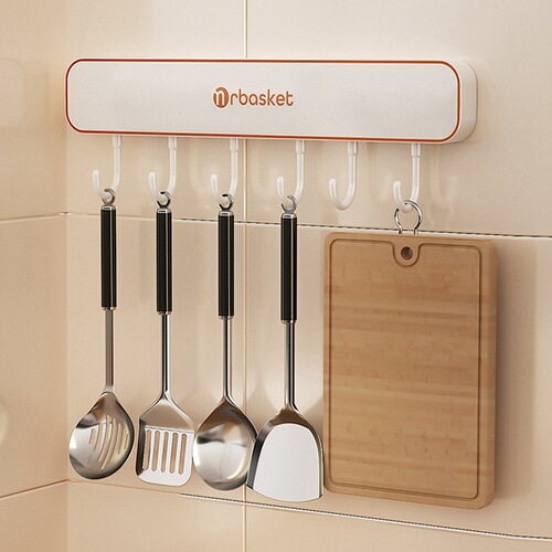 No-punch kitchen rack hook knife rack wall-mounted wall-mounted hook kitchen utensil rack spoon shovel storage rack