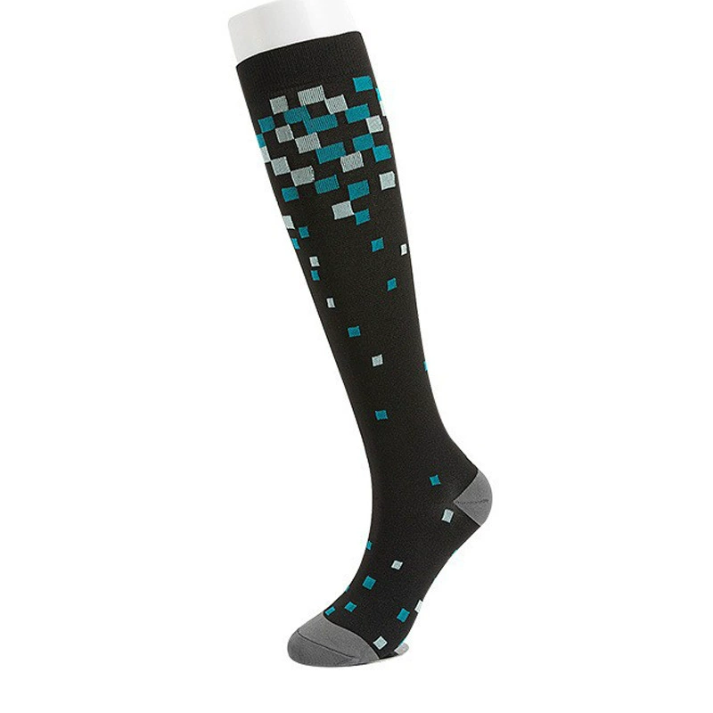 Compression Running Socks, Unisex Jacquard Knee-High Socks, Multiple Patterns, S/M & L/XL