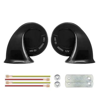 Car horn/tweeter, dual-tone warning sirens, and other - 12v-curved-connector-pair-dual-speakers-universal