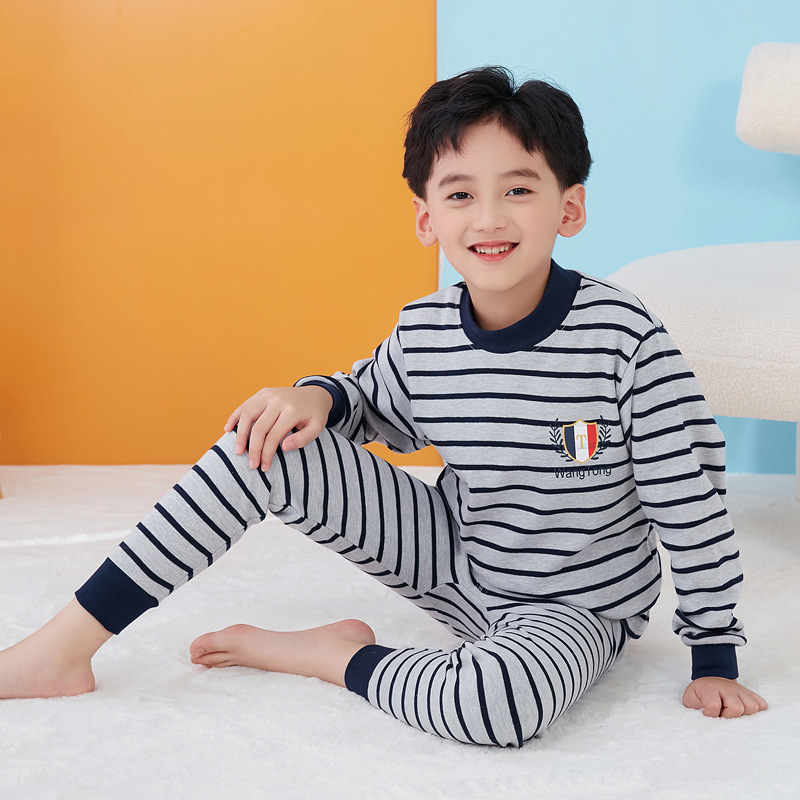 Conjunto de ropa interior para Niños y Niñas Ropa de otoño pantalones largos conjunto de ropa interior para niños pijamas de algodón para niños