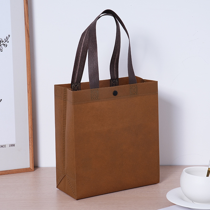 Bolsa de mano no tejida de hebilla ropa de mujer tienda de ropa bolsa de compras personalizada logotipo de pequeño volumen bolsa no tejida ecológica