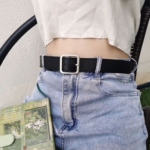New style women's belt square buckle student retro fashion Korean version trendy decorative casual pants belt belt for women