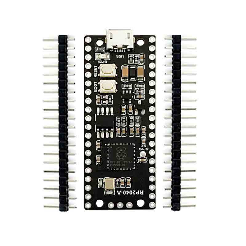 Rasserbi RP2040-A microcontroller development board is based on the official Pico RP2040 dual-core processor