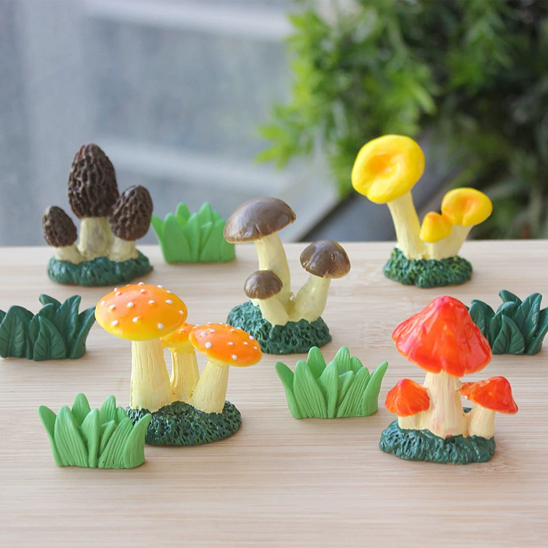 Новая Смола Грибная трава свая трансграничный взрыв сад DIY моделирование грибной газон трава ремесленные украшения