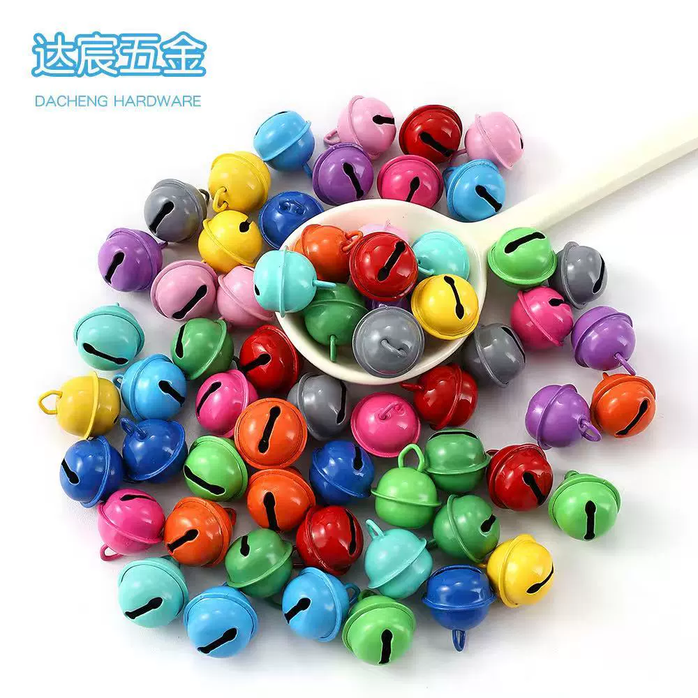 22mm彩色烤漆宠物一字开口铃铛DIY钥匙扣配件圣诞金属挂饰铃铛