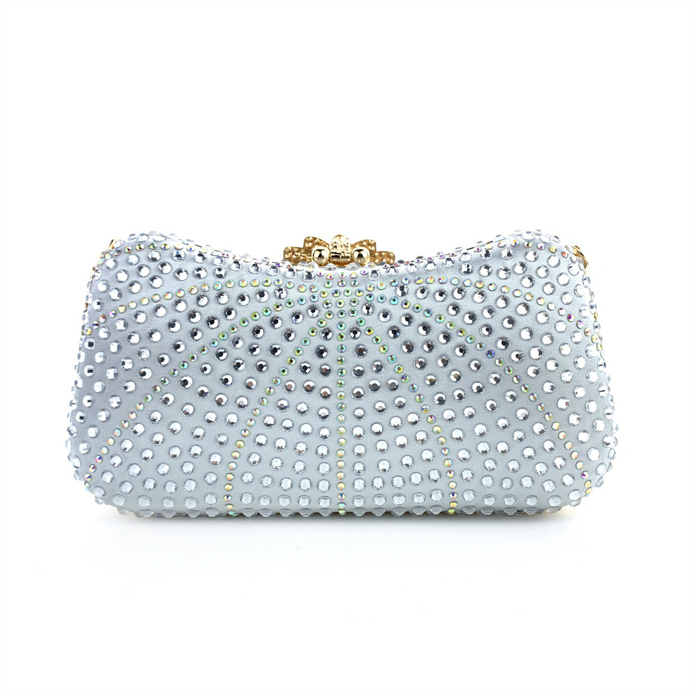 420g Weight Polyester Lining Material Lock clasp Closure Type Chain Strap Type Crossbody Bag, Evening Bag Bags Type Party Occasion Polyester Material Flower Pattern All Seasons Season Women's Gender Diamond Design Elegant Style Shell Shape Gold, Silver, Black Color Gold Silver Black Polyester Flower Shell Evening Bags 15