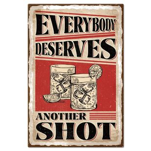 American Bar Tin Painting Everybody Deserves Another Shot Humorous Decorative Hanging Painting