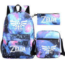跨境动漫游戏书包塞尔达传说学生背包儿童双肩包周边书包三件套