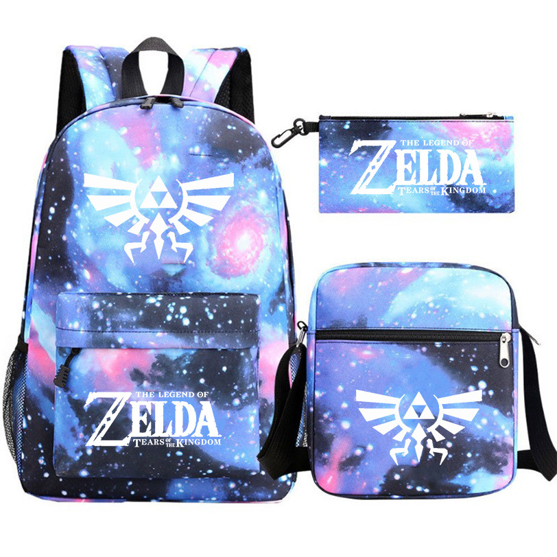 跨境动漫游戏书包塞尔达传说学生背包儿童双肩包周边书包三件套