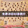 Photo folders Net Red Photo wall Clamp suspension Seamless nail decorate Hemp rope bedroom Maid room dormitory Photo frame