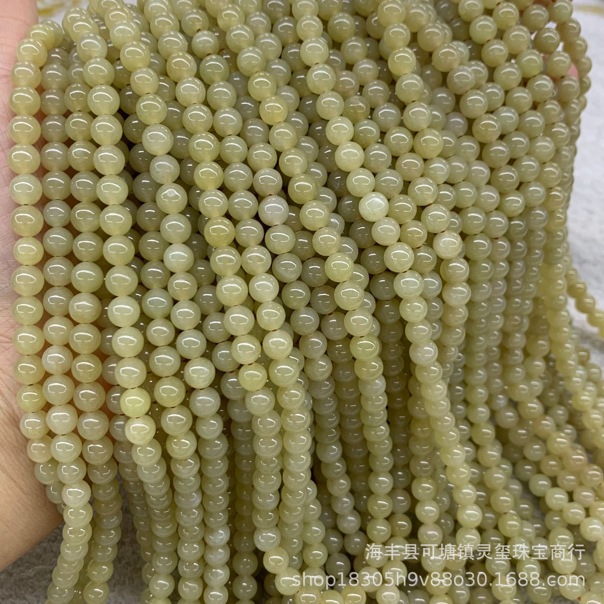 和田玉新疆糖料项链108佛珠多圈手串DIY配件圆珠散珠玉石饰品批发