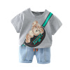 Summer children's clothing for early age, T-shirt for leisure, denim skirt, set, children's clothing, wholesale