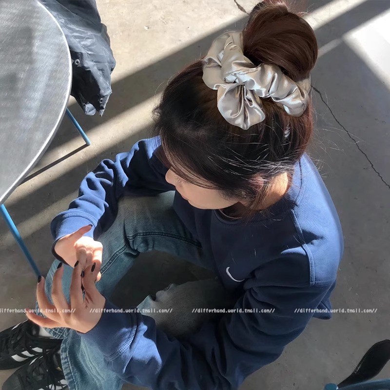 almohada de satén para dormir anillo de cabello de alto nivel coreano relleno de algodón cuerda de cabello bola de cabello