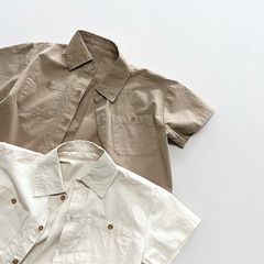 Copy and match ~ Spring and summer new children's half-sleeved shirts for boys and girls, Japanese and Korean style simple short-sleeved jackets, trendy children's clothing