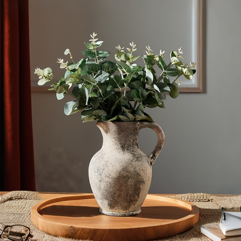 Retro Vase Stoneware Wabi-Sabi Style B&B Pottery Pot New Chinese Style Ceramic Dried Flower Holder Living Room Flower Pot Home Furnishings Retro Vase Stoneware Wabi-Sabi Style B&B Pottery Pot New Chinese Style Ceramic Dried Flower Holder Living Room Flower Pot Home Furnishings