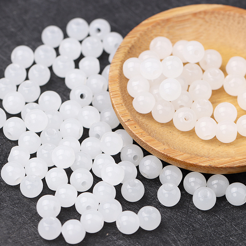 White glass beads 4 6 8 10mm round beads DIY bracelet necklace rope tail beads White jewelry bead Accessories Wholesale White glass beads 4 6 8 10mm round beads DIY bracelet necklace rope tail beads White jewelry bead Accessories Wholesale