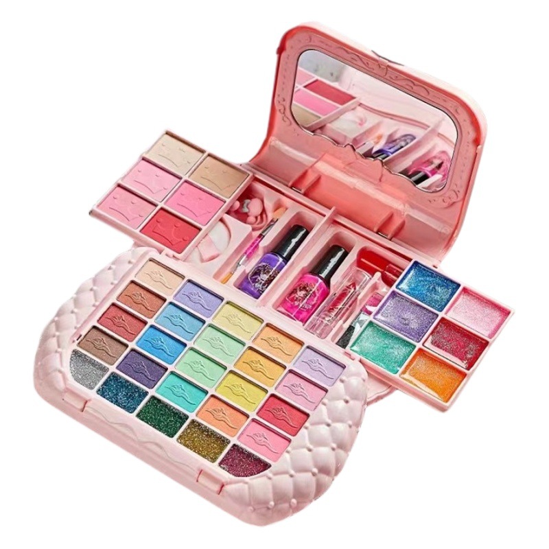 Conjunto de cosméticos transfronterizos para niñas y niños, maleta lavable, esmalte de uñas de simulación, juguetes de maquillaje para jugar a las casitas de princesa