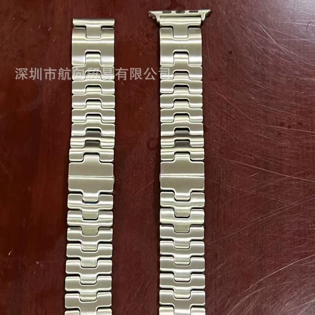 Подходящий ремешок для Apple Watch 10 (AAPL) с ультра новой пряжкой-подобие бабочки H-образной стяжкой стальной ремешок
