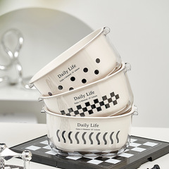 Vegetable washing basket ins style cream white home kitchen fruit and vegetable basket thickened double-layer fruit storage filter basket drain basket