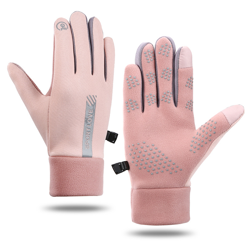Deportes de otoño e invierno guantes calientes hombres y mujeres impermeables a prueba de viento a prueba de frío pareja conducción Palm pantalla táctil antideslizante
