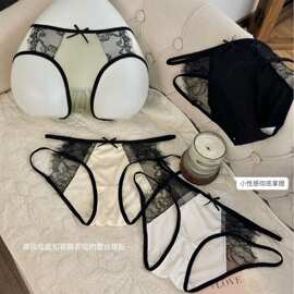 新款网纱珠光蕾丝内裤舒适透气中腰纯欲少女简约无痕轻盈三角裤