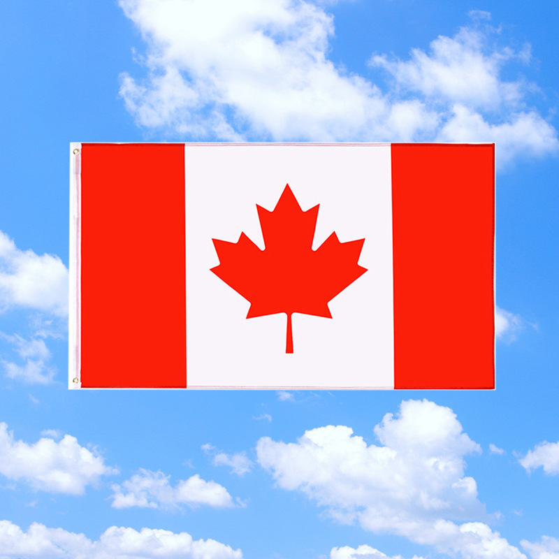 2026 Copa del Mundo transfronteriza Canadá bandera de hoja de arce canadiense 90X150cm bandera decorativa impermeable
