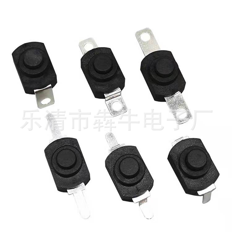 手电筒按钮开关12*12按键1208铜脚侧2脚红头复位正向一开一关