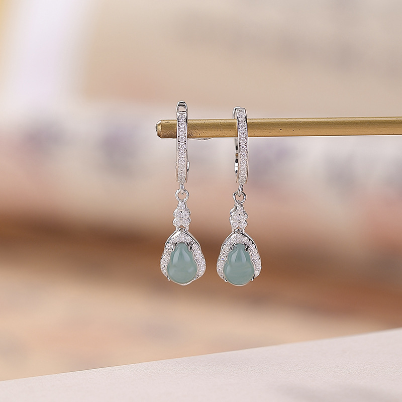 Bông tai bầu Fulu bạc S925 phong cách Trung Quốc — Một cặp